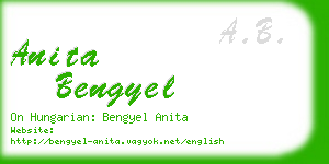 anita bengyel business card